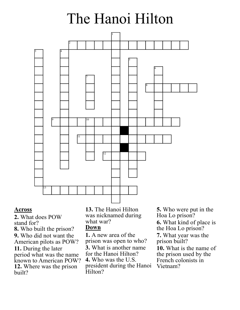 The Hanoi Hilton Crossword