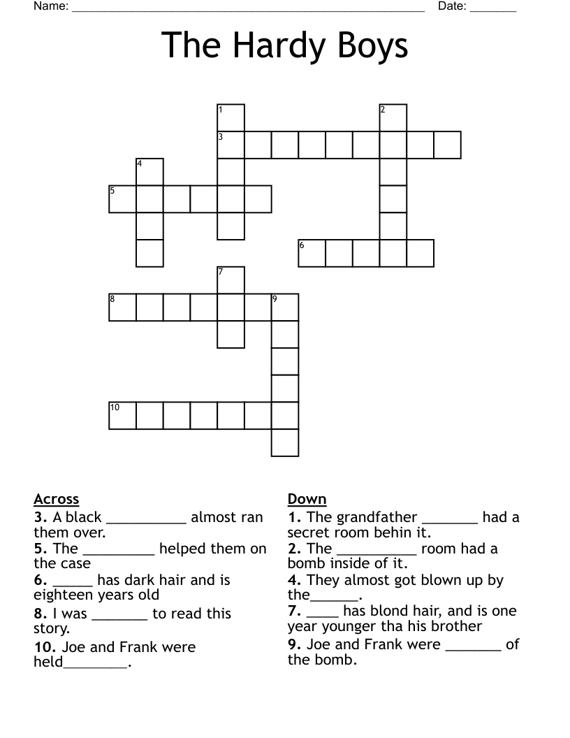 The Hardy Boys Crossword