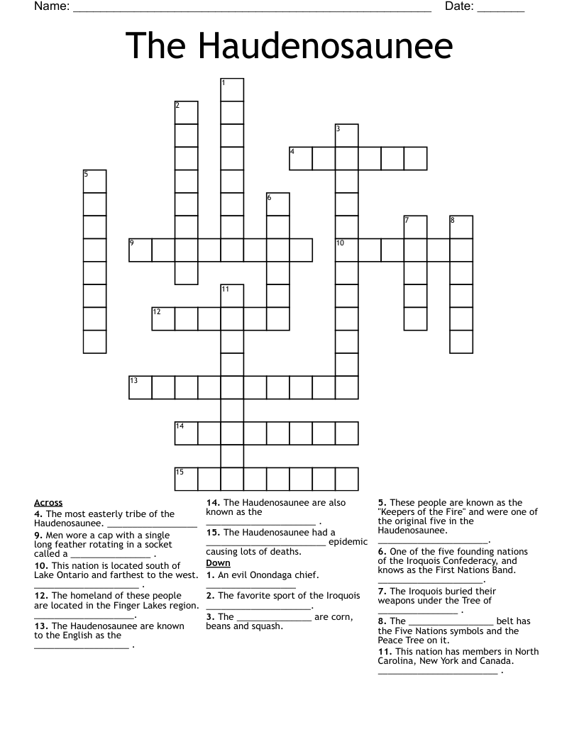 The Haudenosaunee Crossword