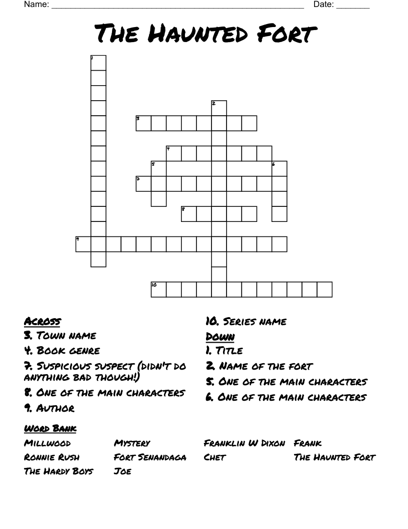 The Haunted Fort Crossword