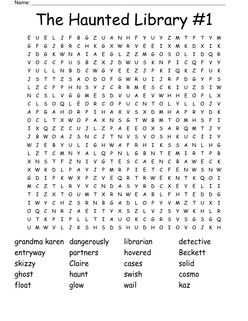 The Haunted Library #1 Word Search