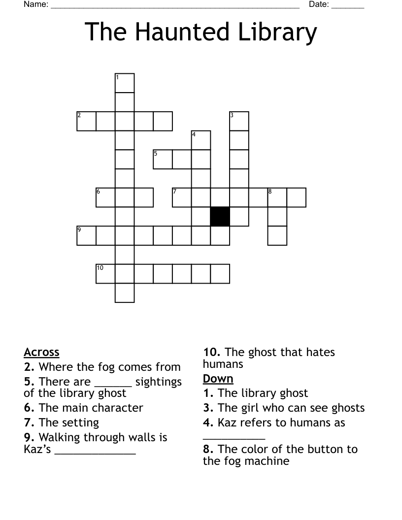 The Haunted Library Crossword
