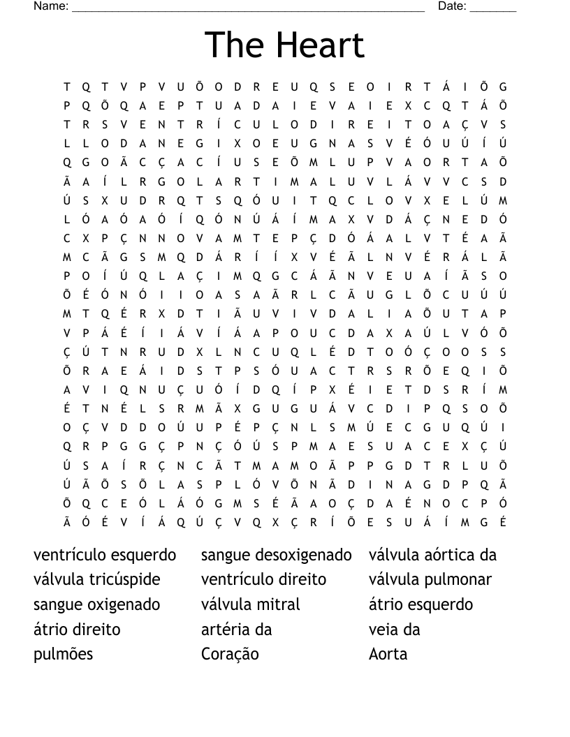 The Heart Word Search