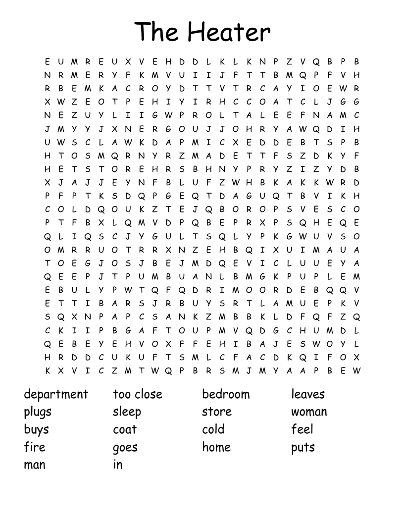 The Heater Word Search