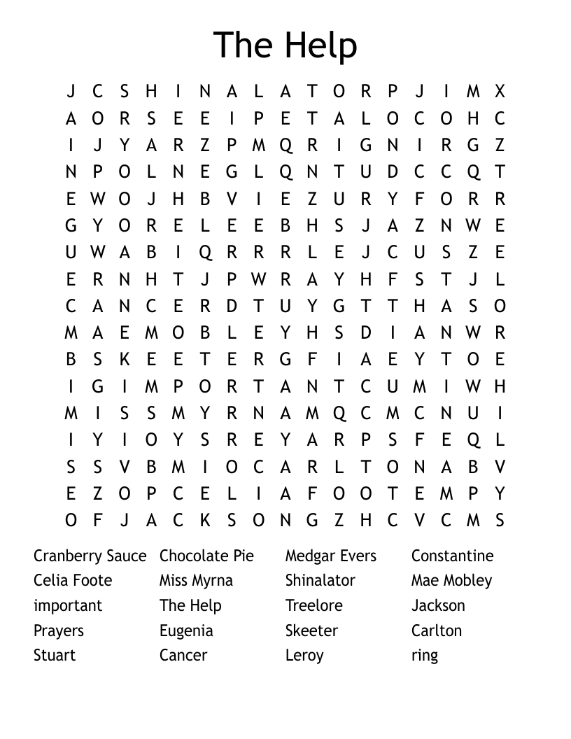 The Help Word Search