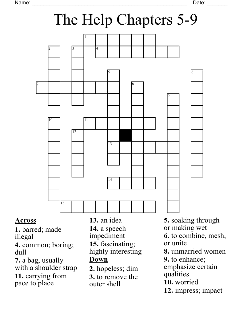 The Help Chapters 5-9 Crossword