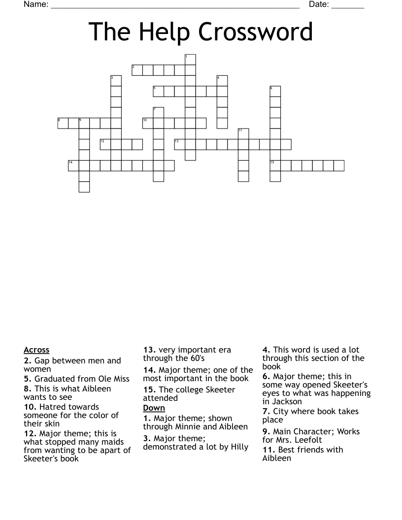 The Help Crossword 