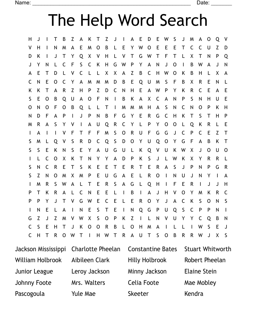 The Help Word Search