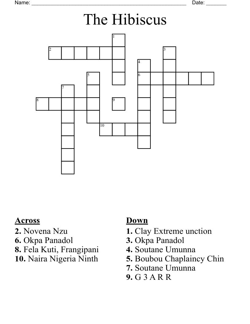 The Hibiscus Crossword