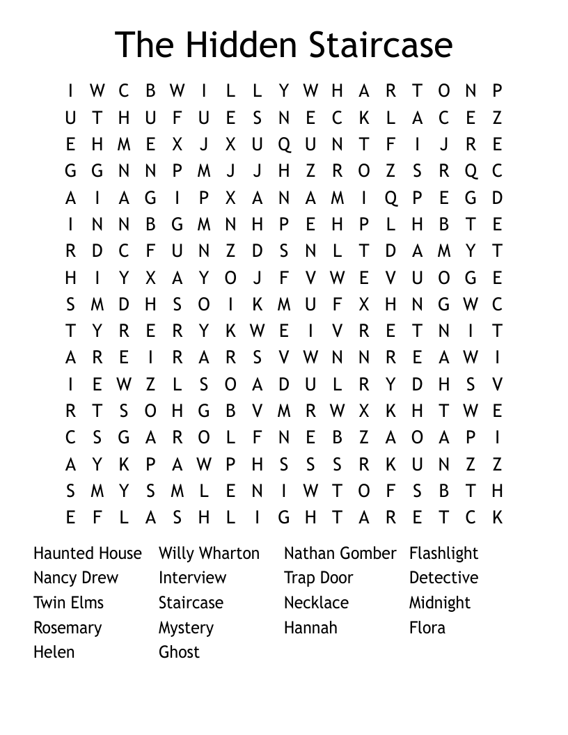 The Hidden Staircase Word Search