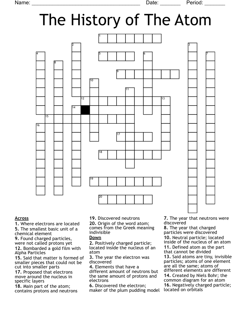 The History of The Atom Crossword