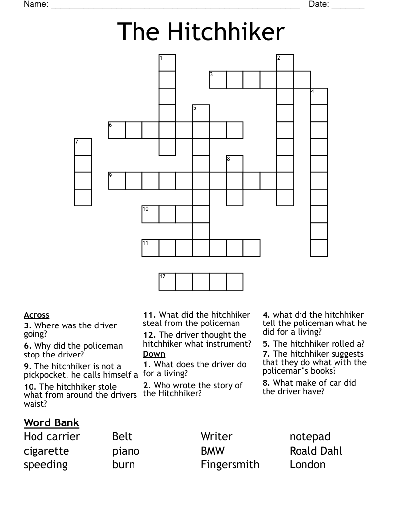 The Hitchhiker Crossword