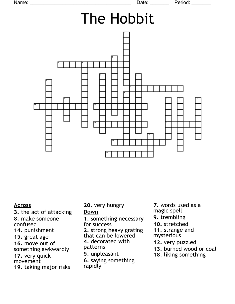 The Hobbit Crossword