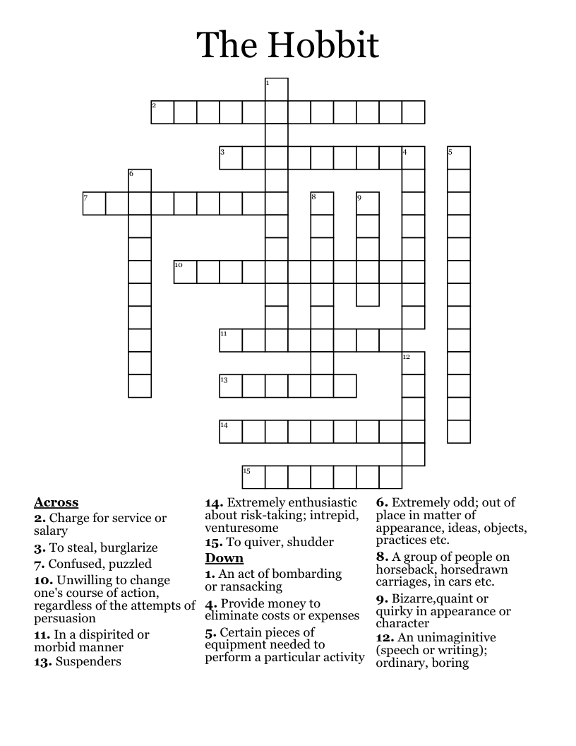 The Hobbit Crossword