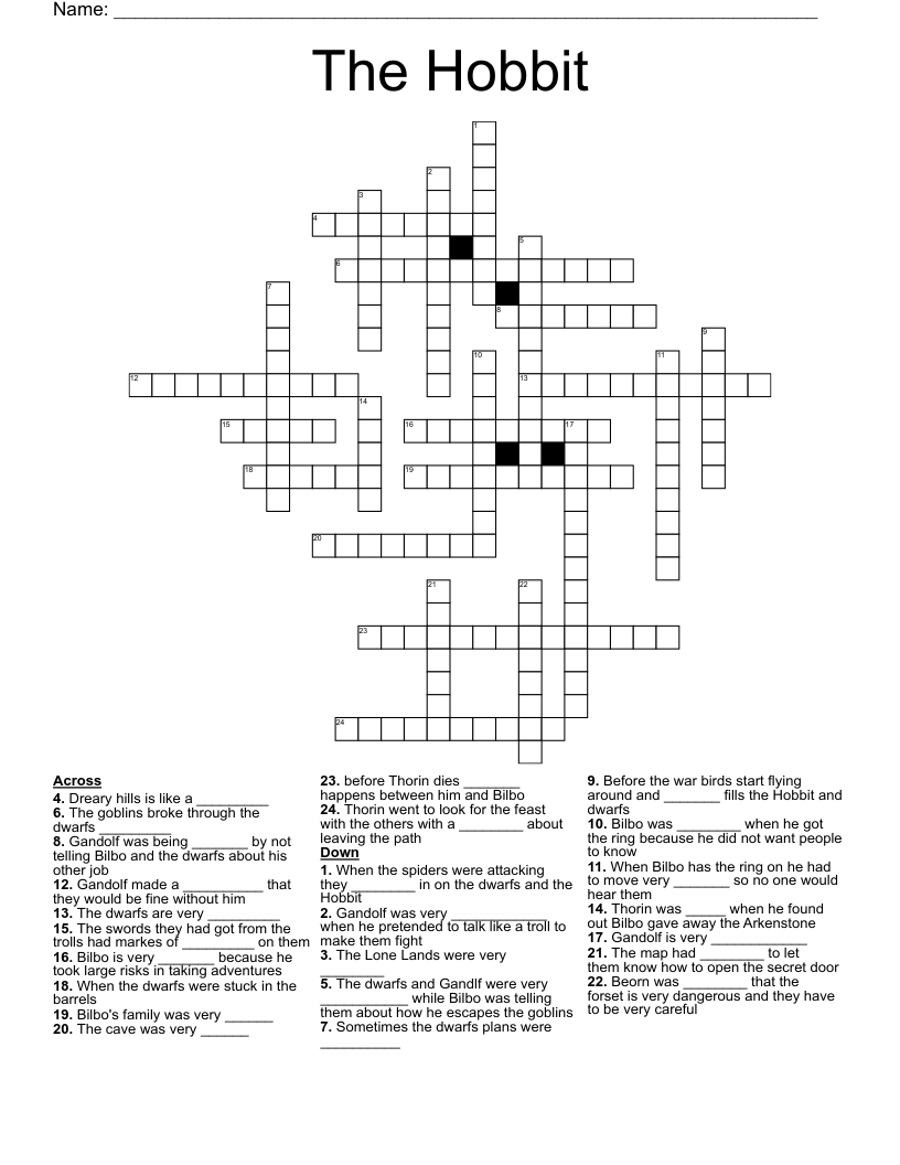 The Hobbit Crossword