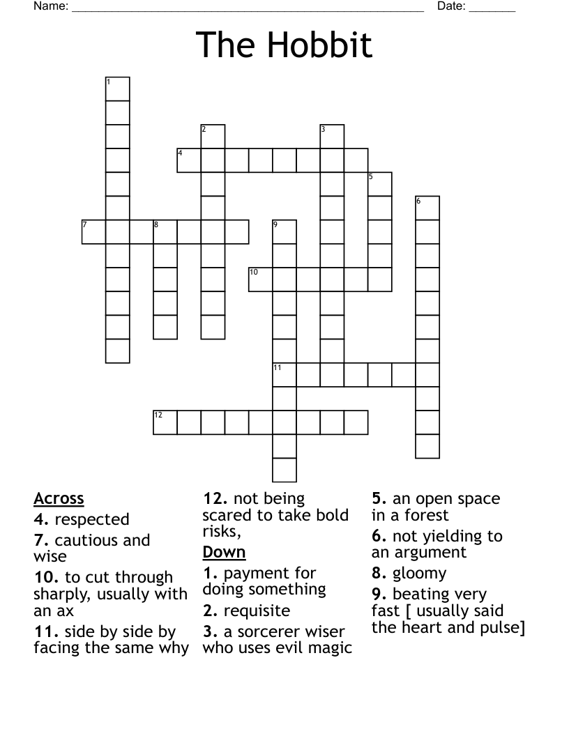 The Hobbit Crossword