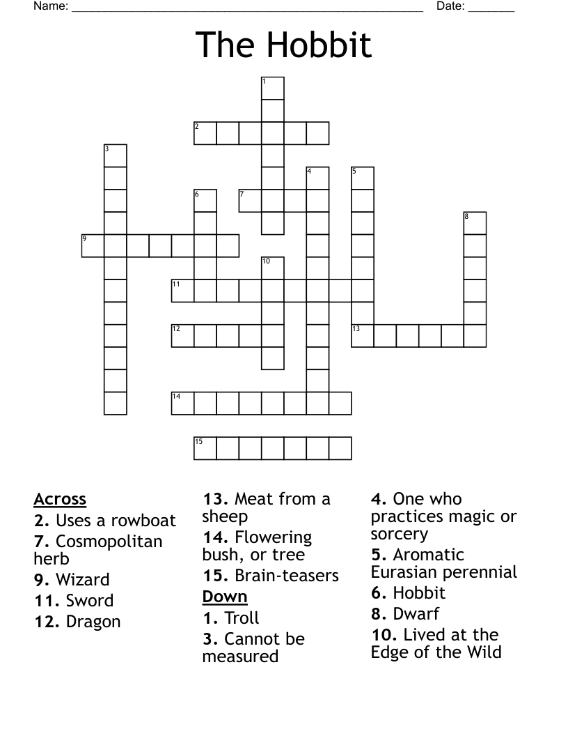 The Hobbit Crossword