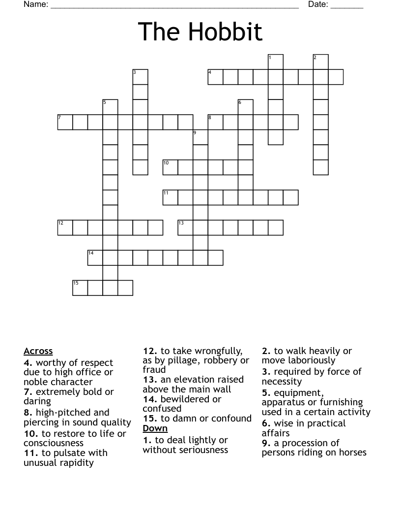 The Hobbit Crossword