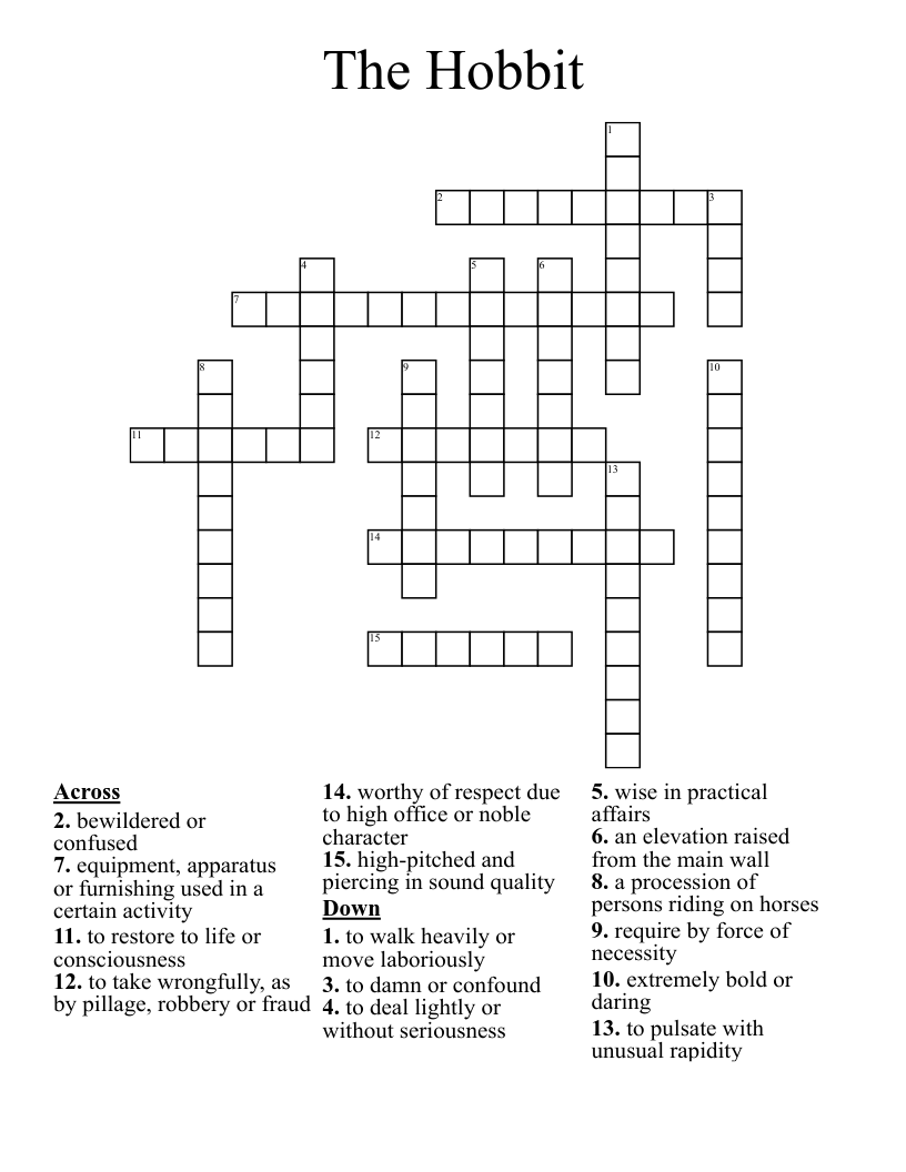 The Hobbit Crossword