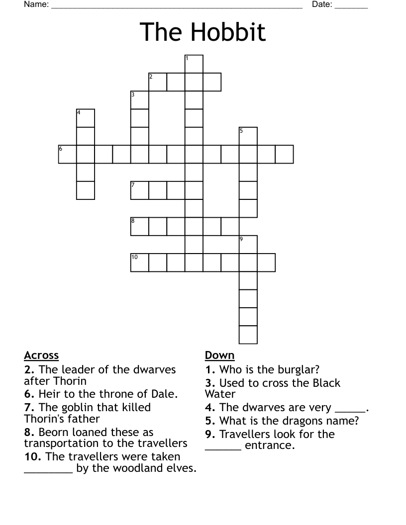 The Hobbit Crossword