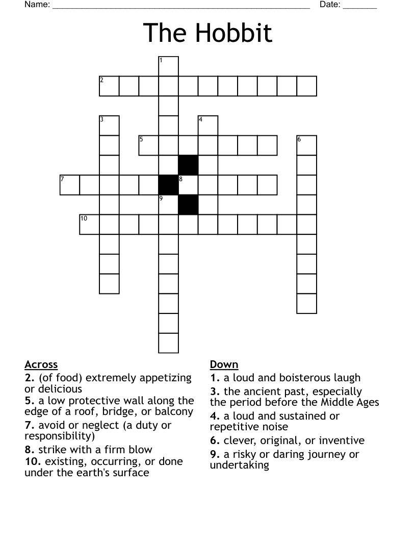 The Hobbit Crossword