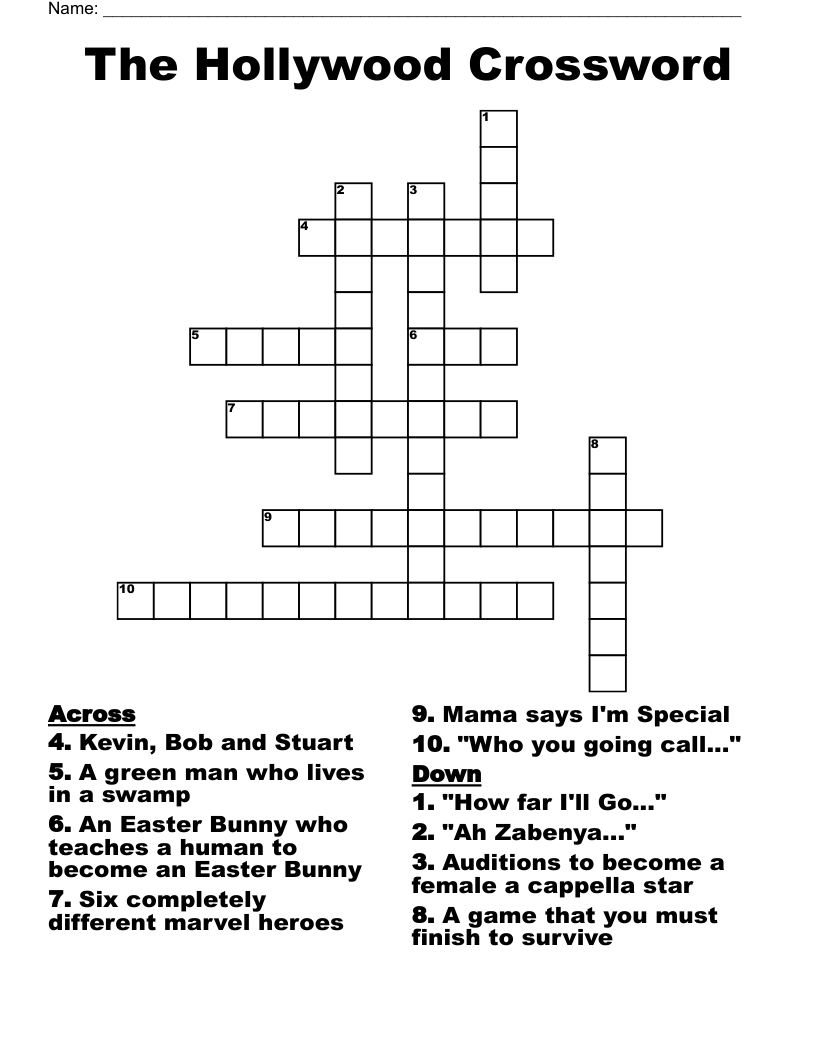 The Hollywood Crossword