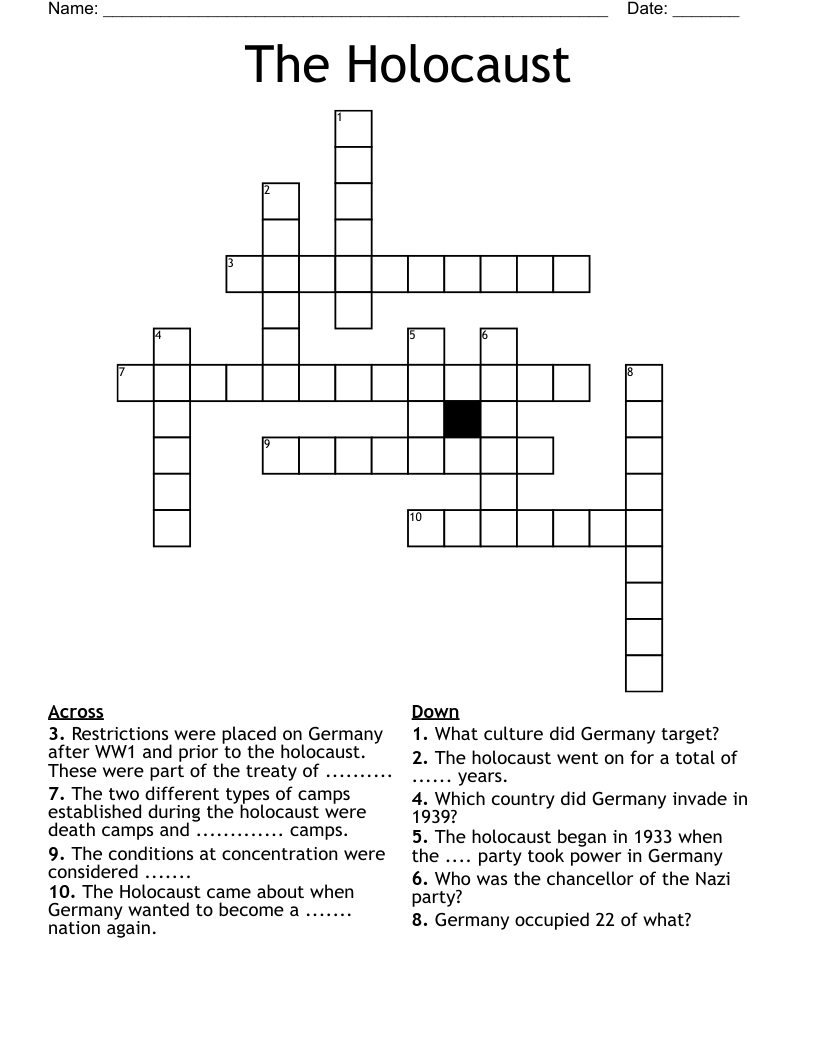 The Holocaust Crossword
