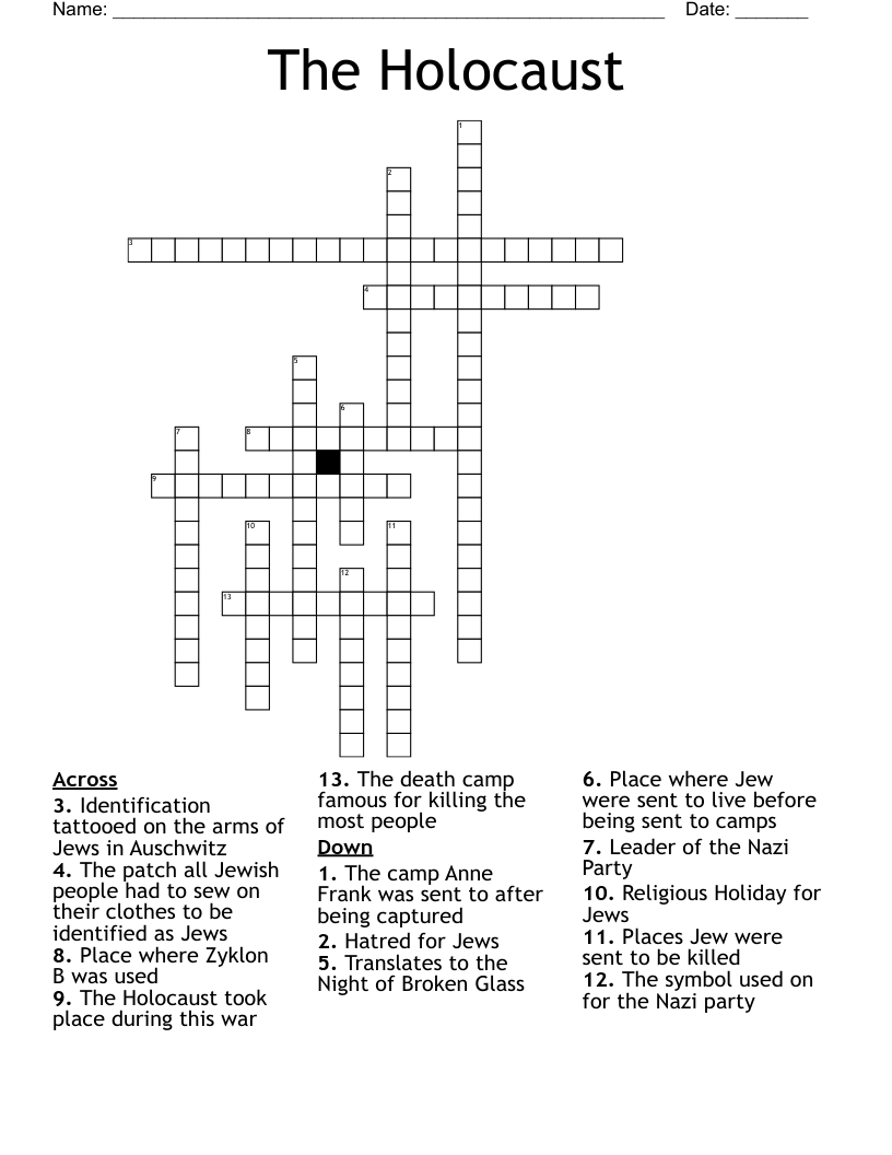 The Holocaust Crossword