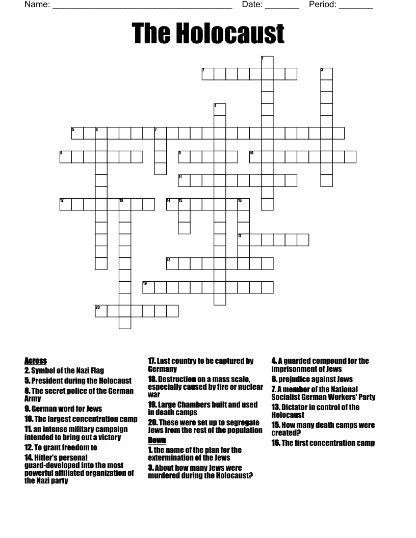 The Holocaust Crossword