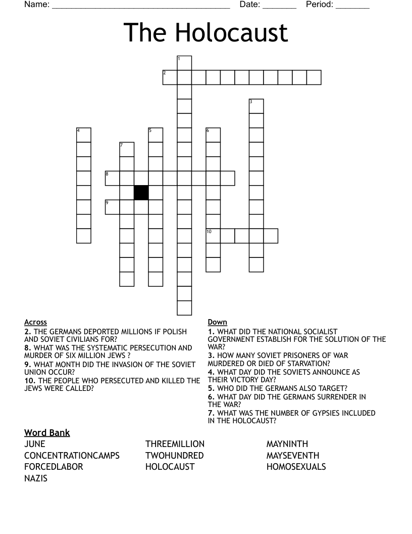 The Holocaust Crossword