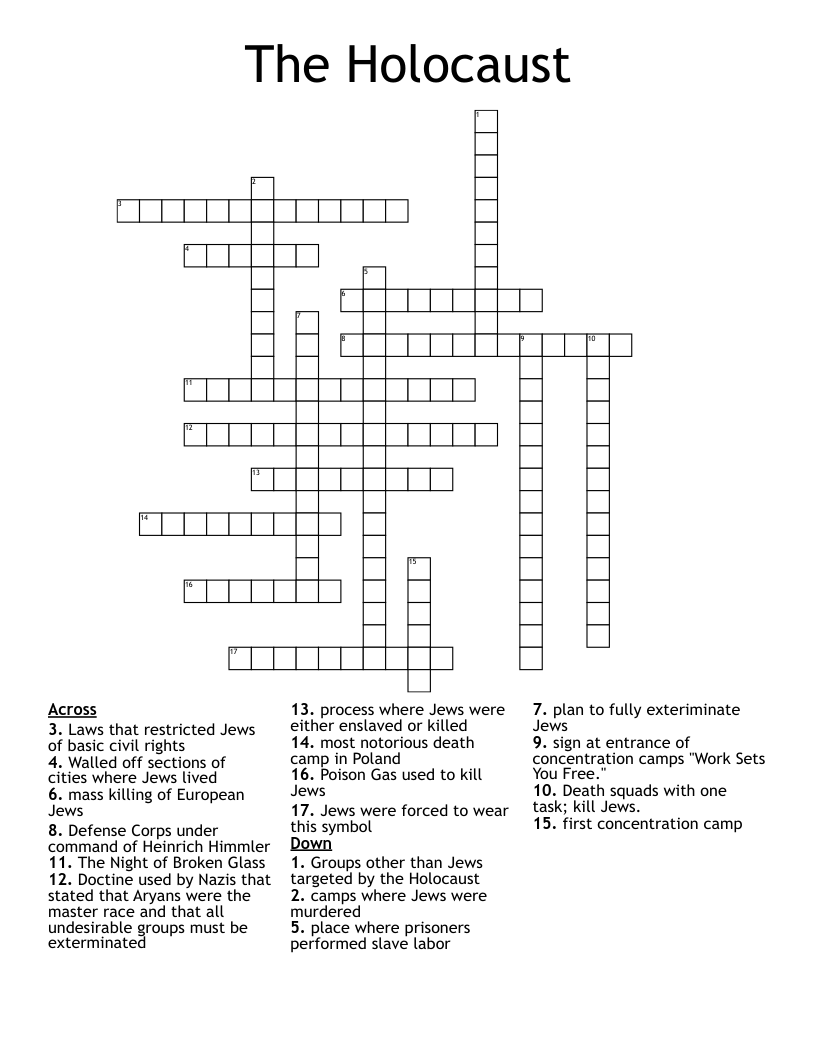 The Holocaust Crossword