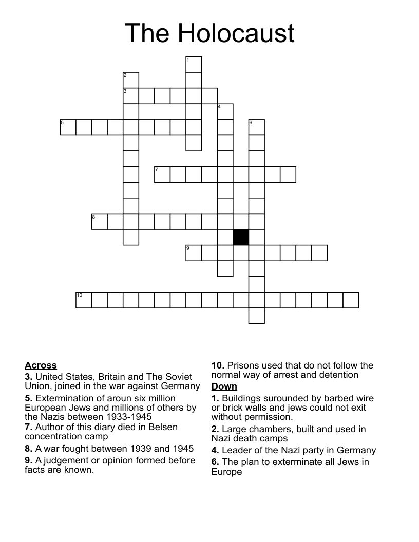 The Holocaust Crossword