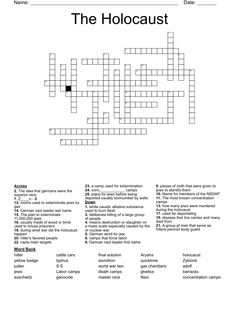 The Holocaust Crossword