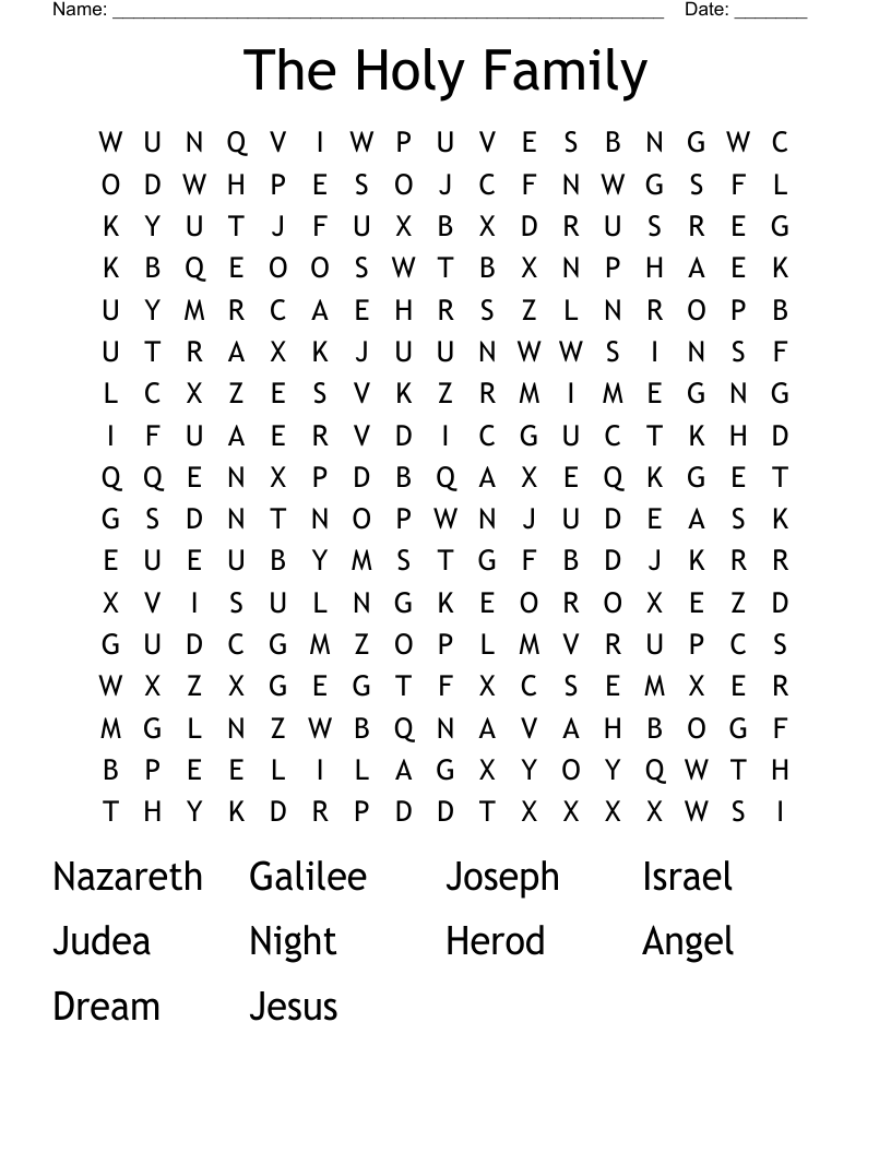 The Holy Family Word Search