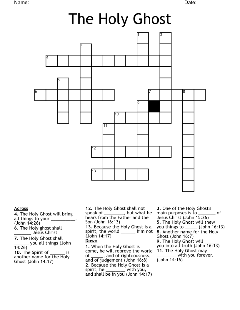 The Holy Ghost Crossword