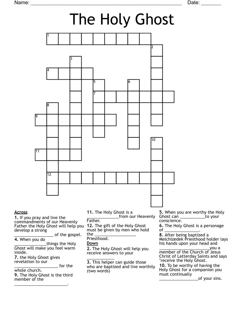The Holy Ghost Crossword