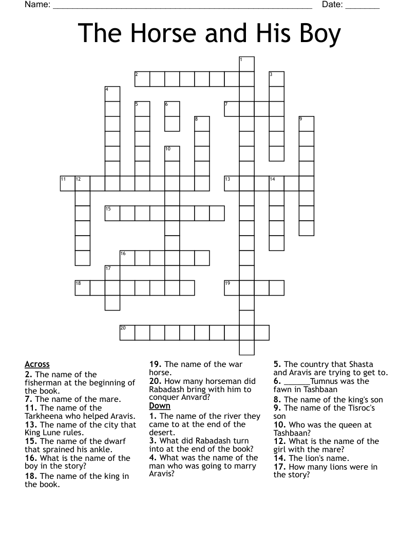 The Horse and His Boy Crossword