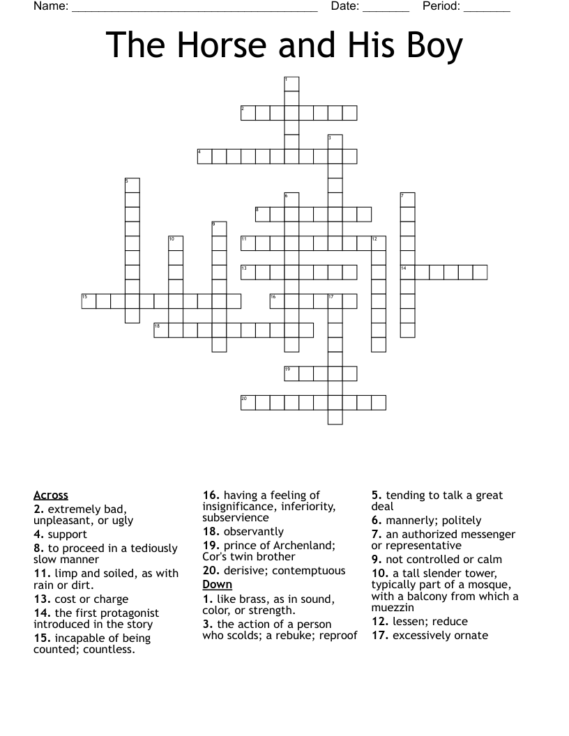 The Horse and His Boy Crossword