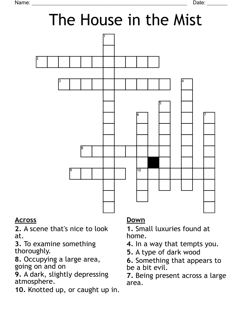 The House in the Mist Crossword