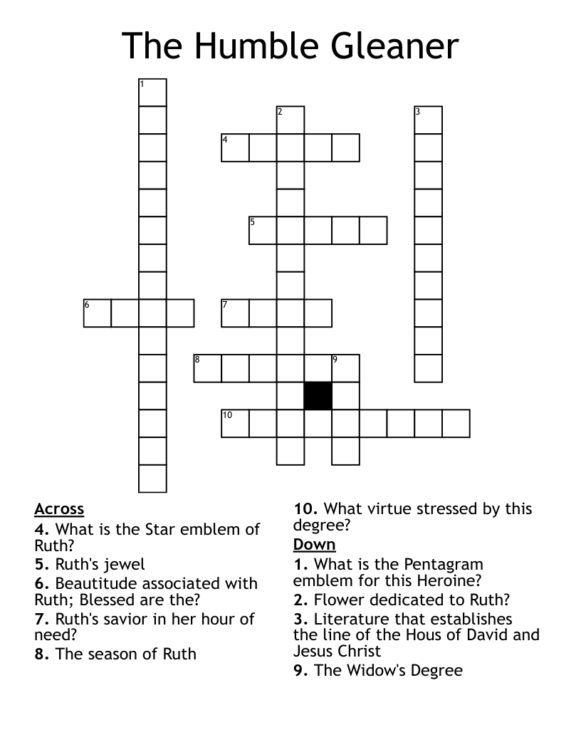 The Humble Gleaner Crossword