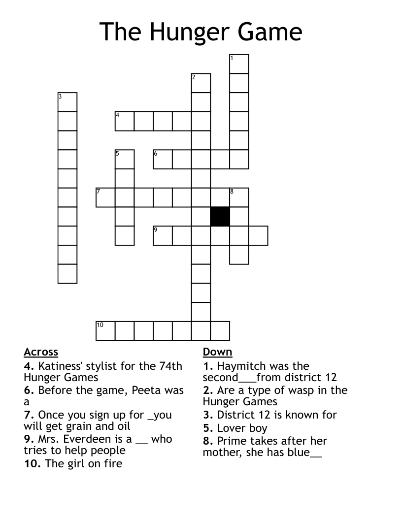 The Hunger Game Crossword