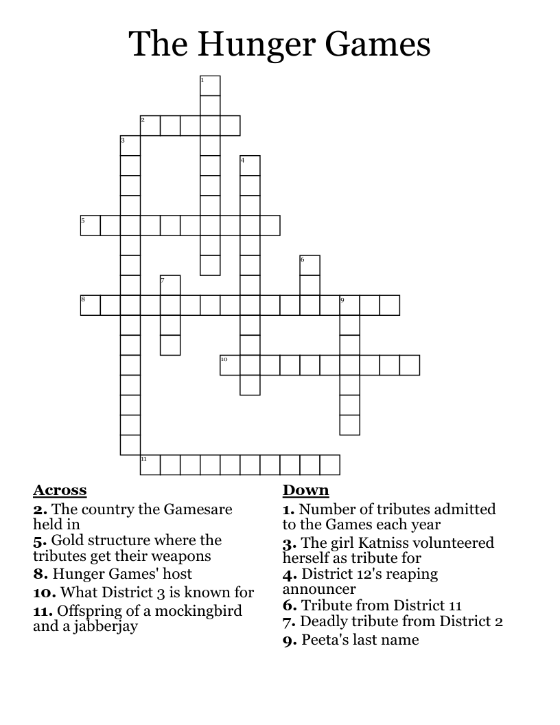 The Hunger Games Crossword