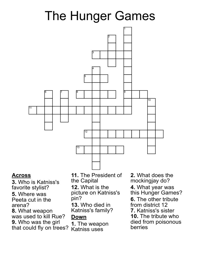 The Hunger Games Crossword