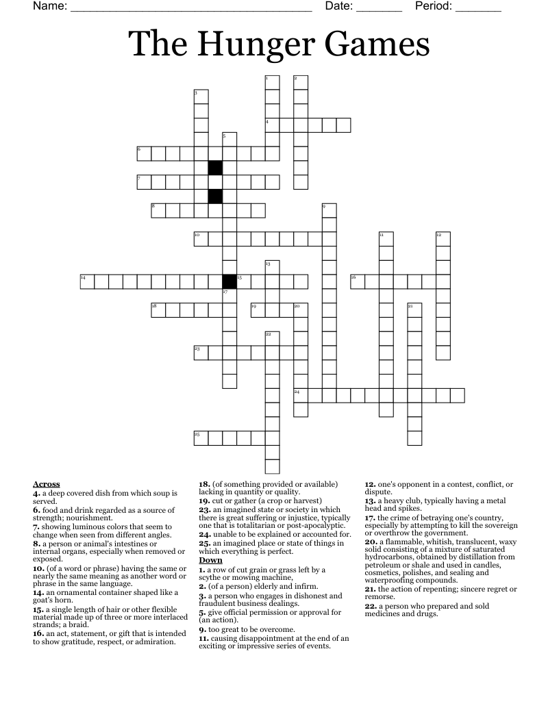 The Hunger Games Crossword