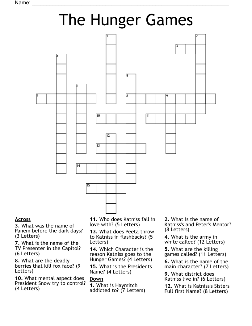 The Hunger Games Crossword