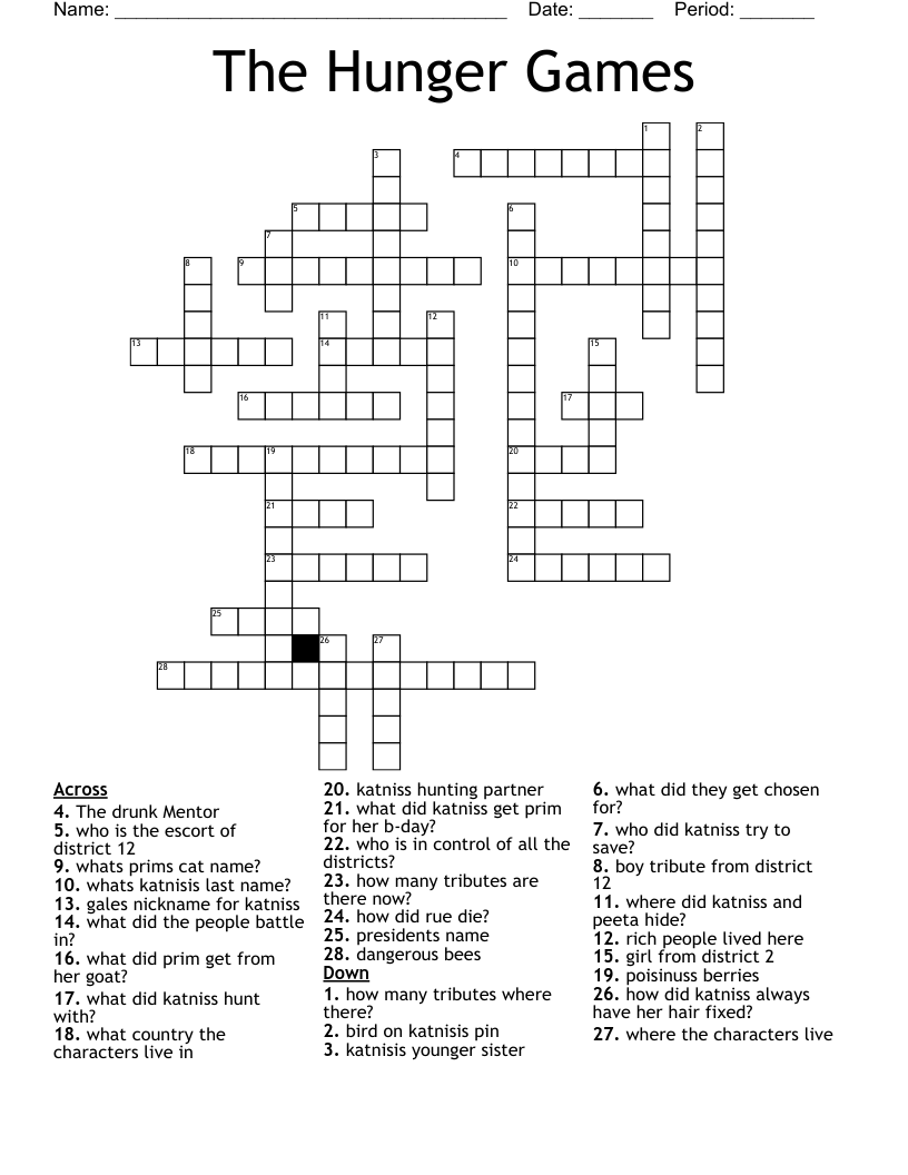 The Hunger Games Crossword