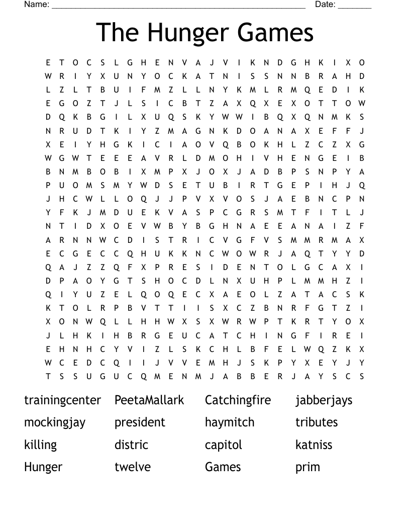 The Hunger Games Word Search