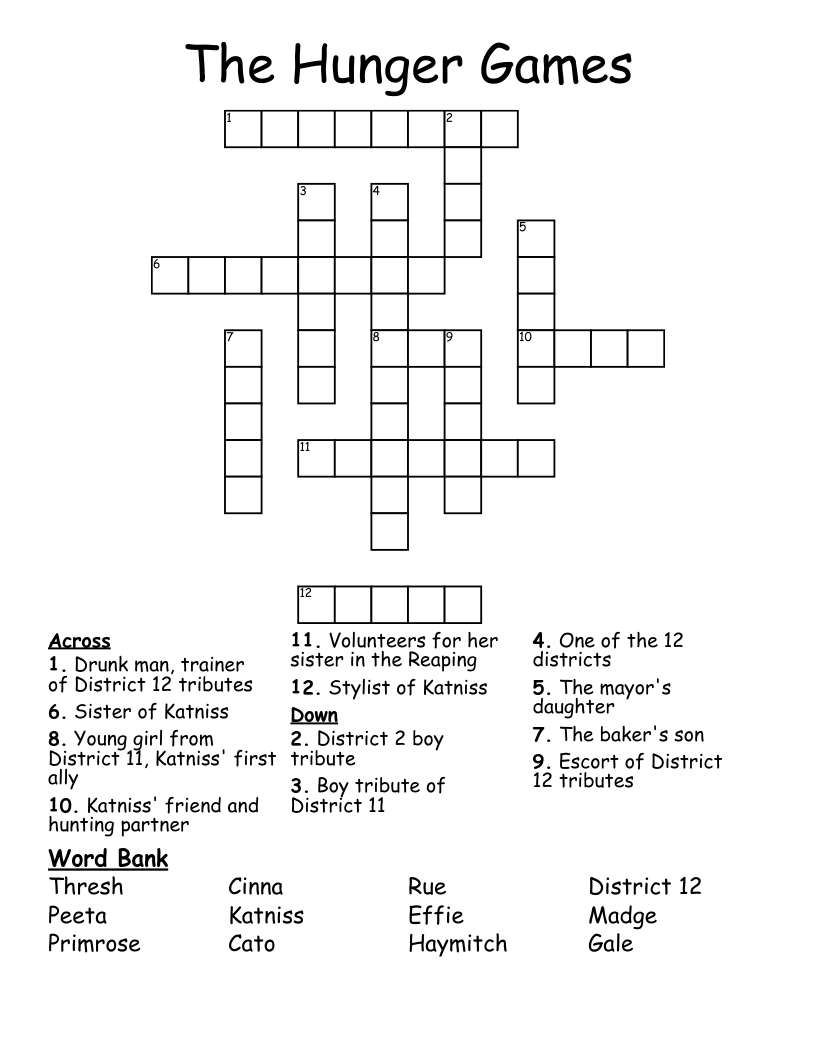 The Hunger Games Crossword