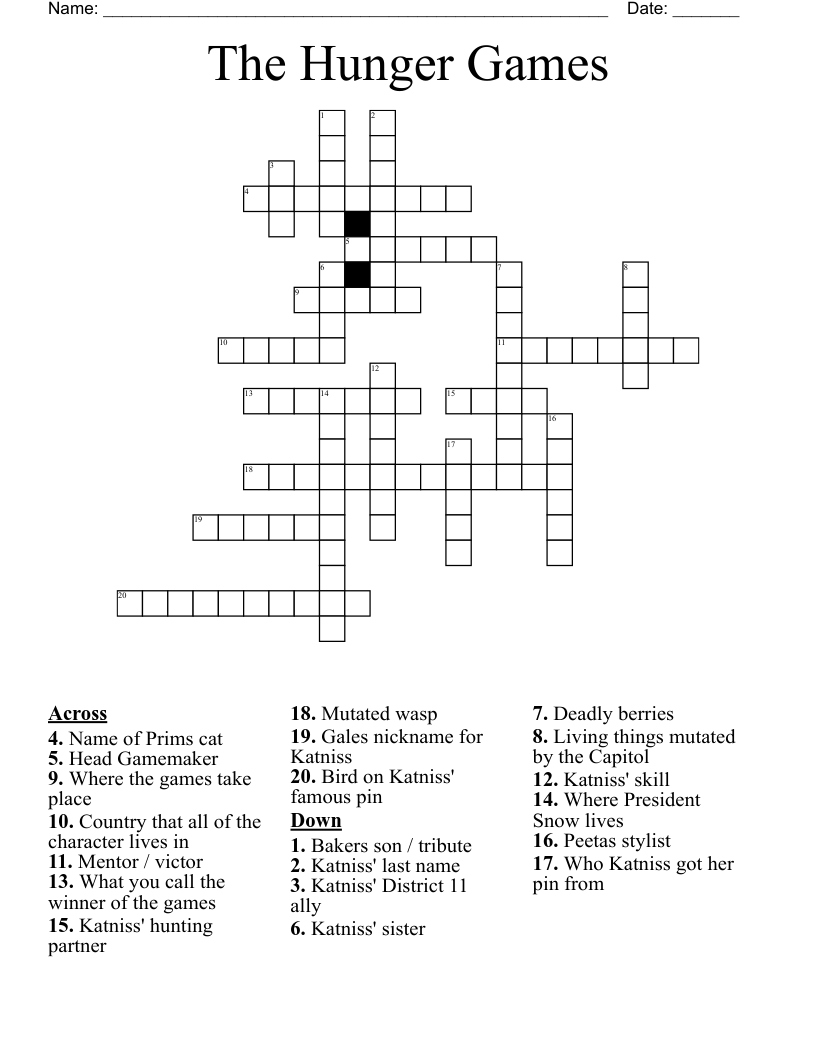 The Hunger Games Crossword