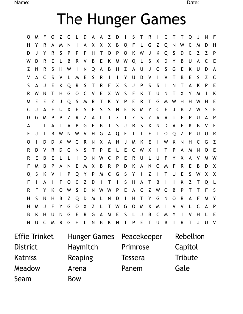 The Hunger Games Word Search
